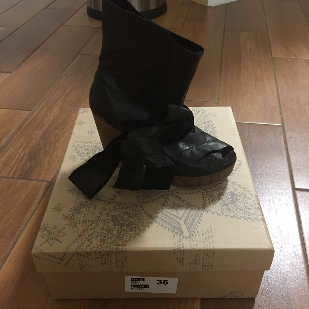 Free People Black Wrap Clog
